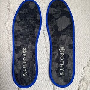Rothy's Black Camouflage Insoles with Blue Edge